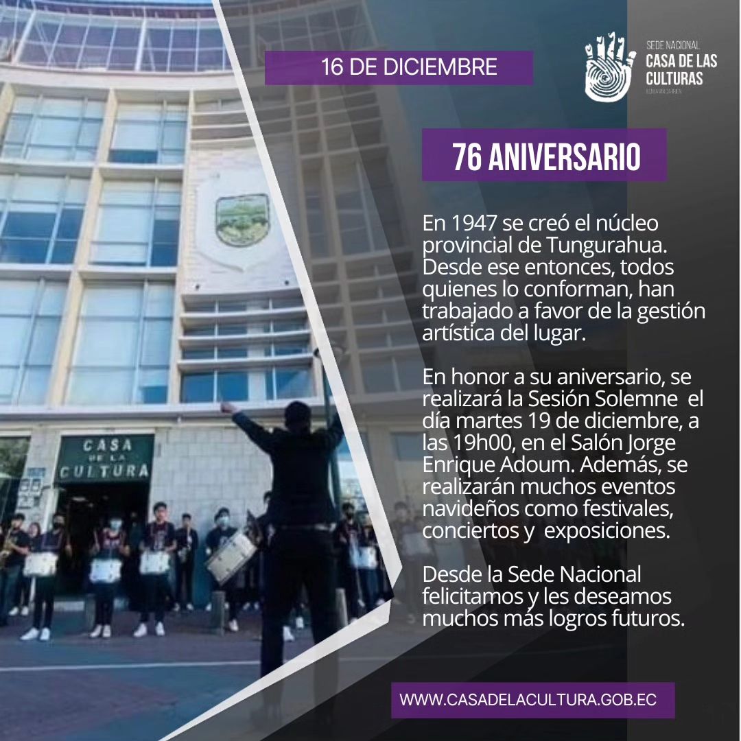 Agradecemos a Sede Nacional de la Casa de las Culturas