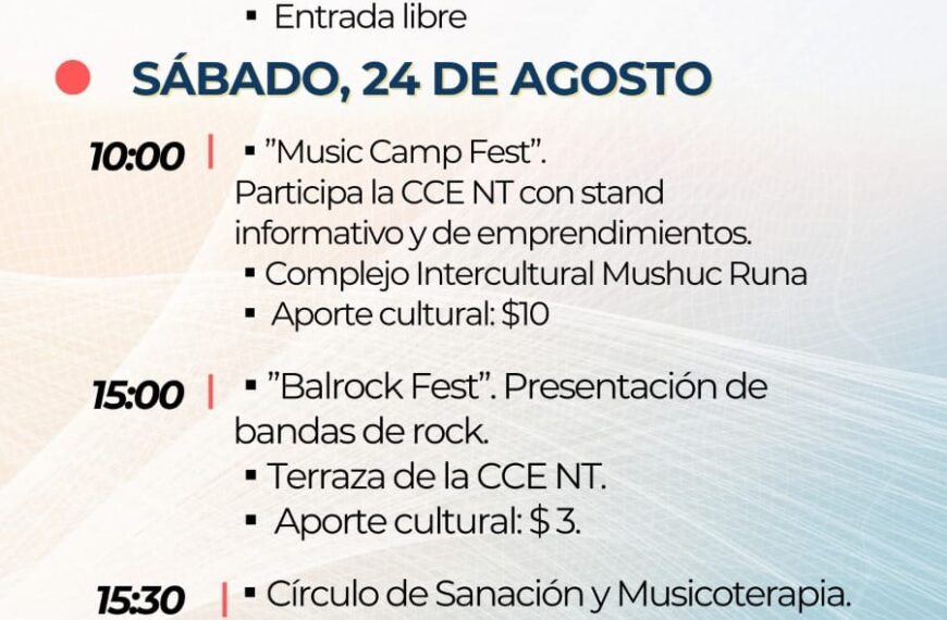 Agenda Semanal (Semana del 20 al 25 de agosto)